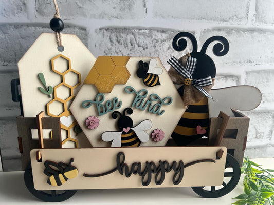 Bee happy wagon insert