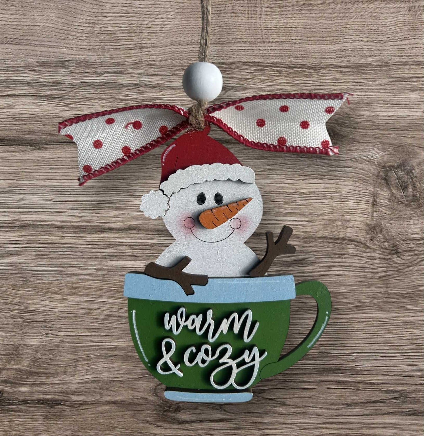 Snowman in a Mug, DIY Ornament Kit