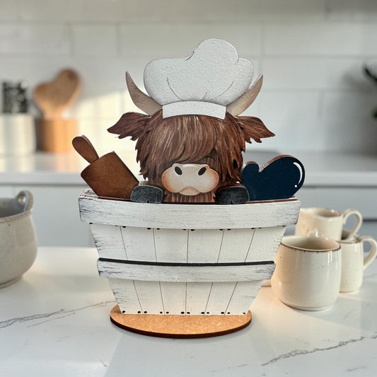 Highland Cow Baking Mini Basket Insert