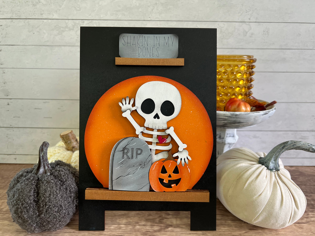 Cute Skeleton Easel Globe Insert