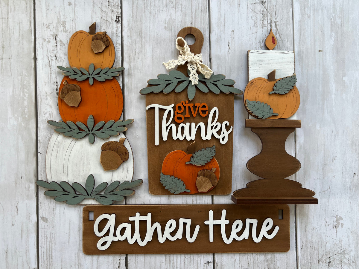 Gather Here Fall Wagon Insert | Thanksgiving Wagon Decor | Interchangeable Autumn Display