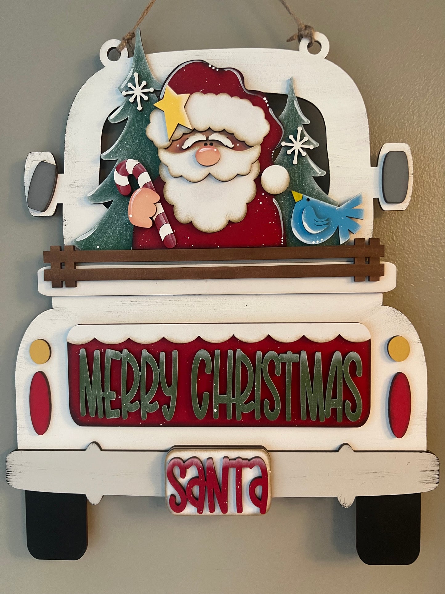 Christmas Santa (Merry Christmas) Truck | Cutting Board