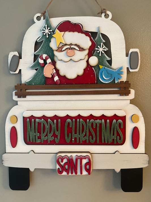 Christmas Santa (Merry Christmas) Truck | Cutting Board