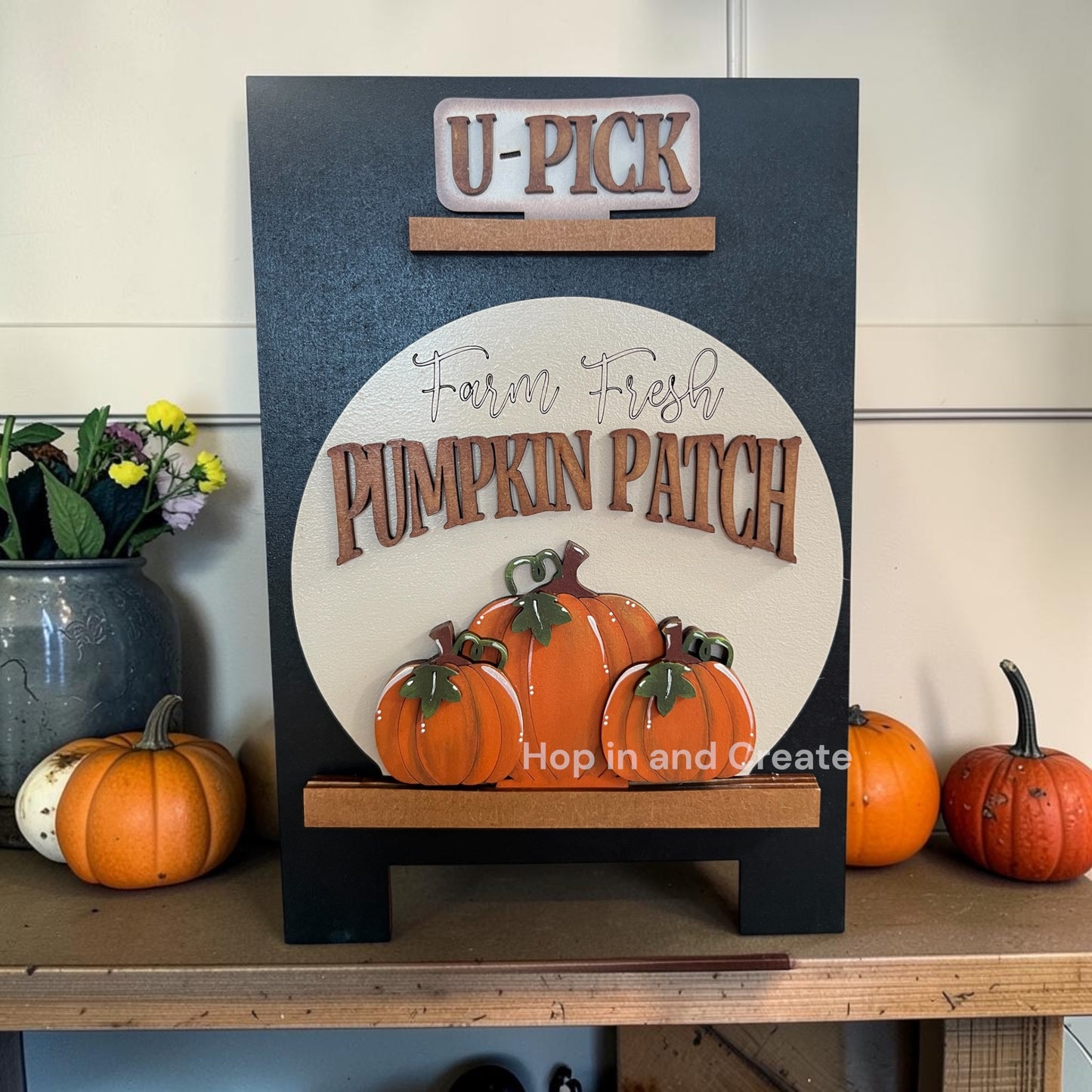 Fall Pumpkin Patch Easel Globe Insert