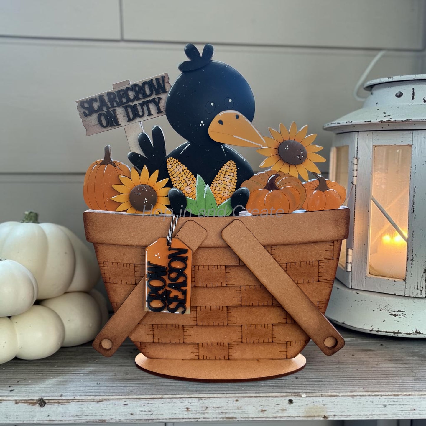 Crow Basket Insert – Full Size | Interchangeable Fall Decor