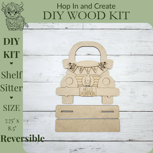 Reversible Vintage Truck (Fall and Christmas) DIY Wood Kit