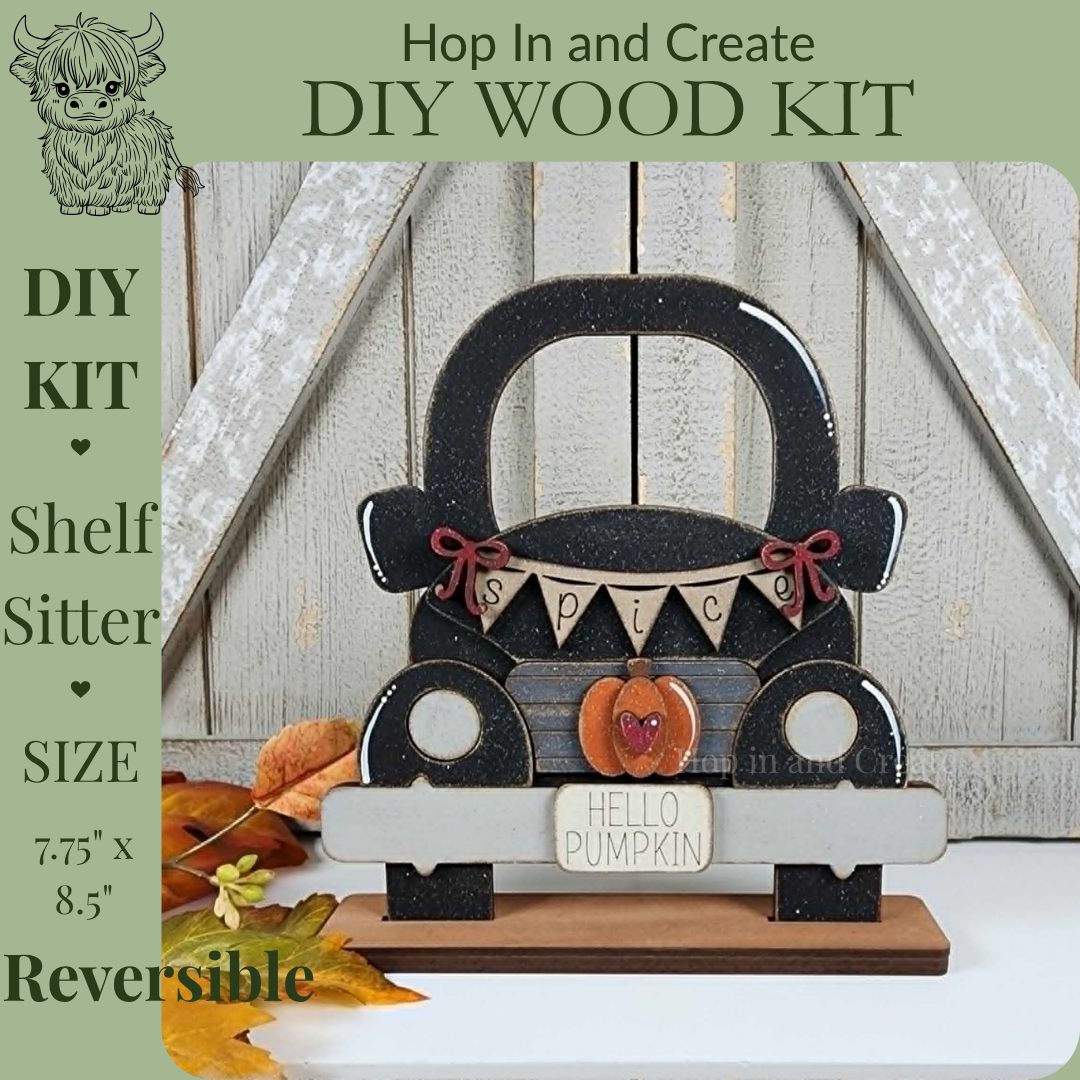 Reversible Vintage Truck (Fall and Christmas) DIY Wood Kit