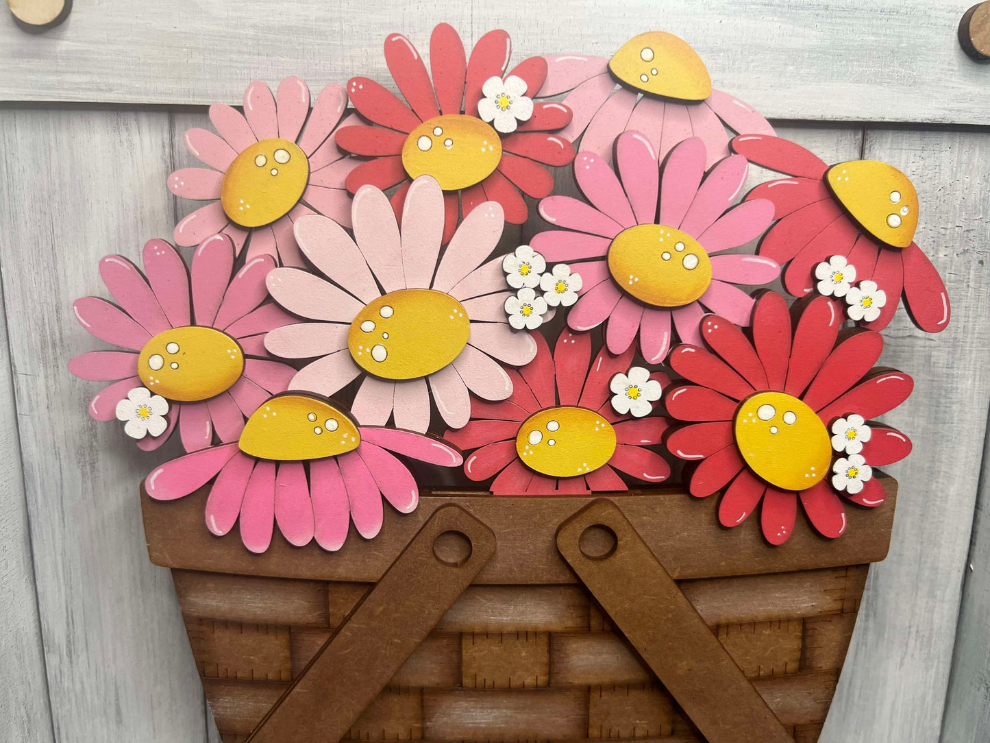 Daisies Basket Insert – Full Size | Interchangeable Spring Decor