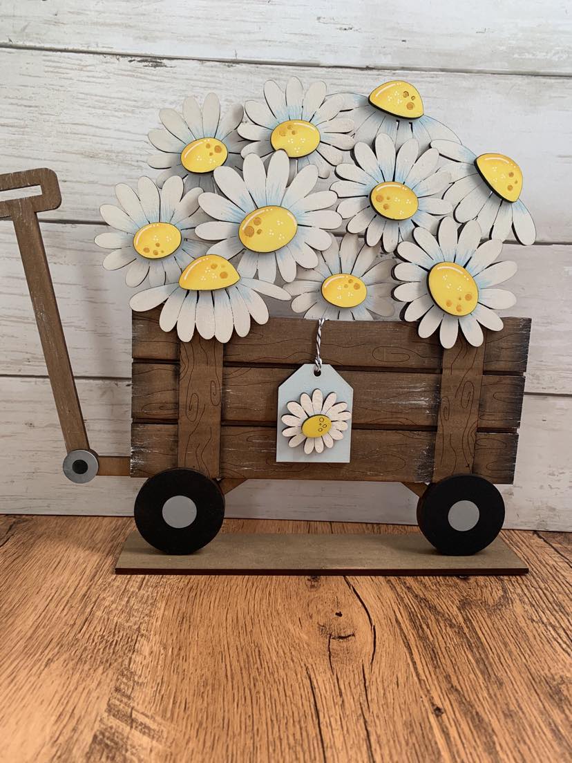 Daisies Basket Insert – Full Size | Interchangeable Spring Decor