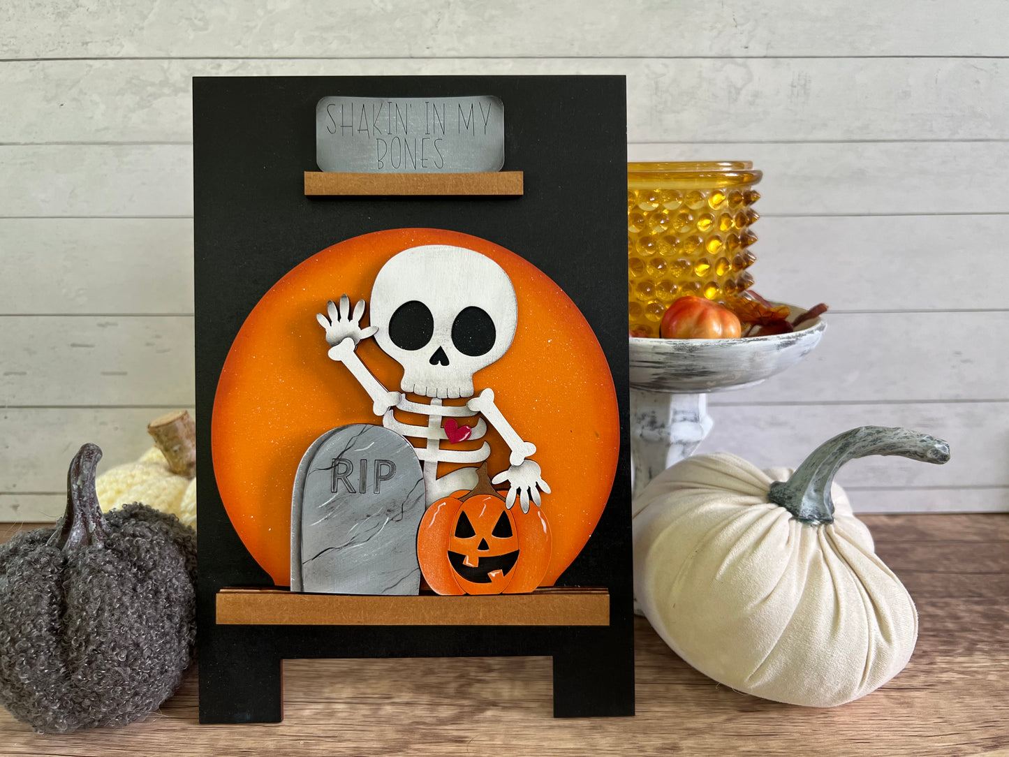 Cute Skeleton Easel Globe Insert