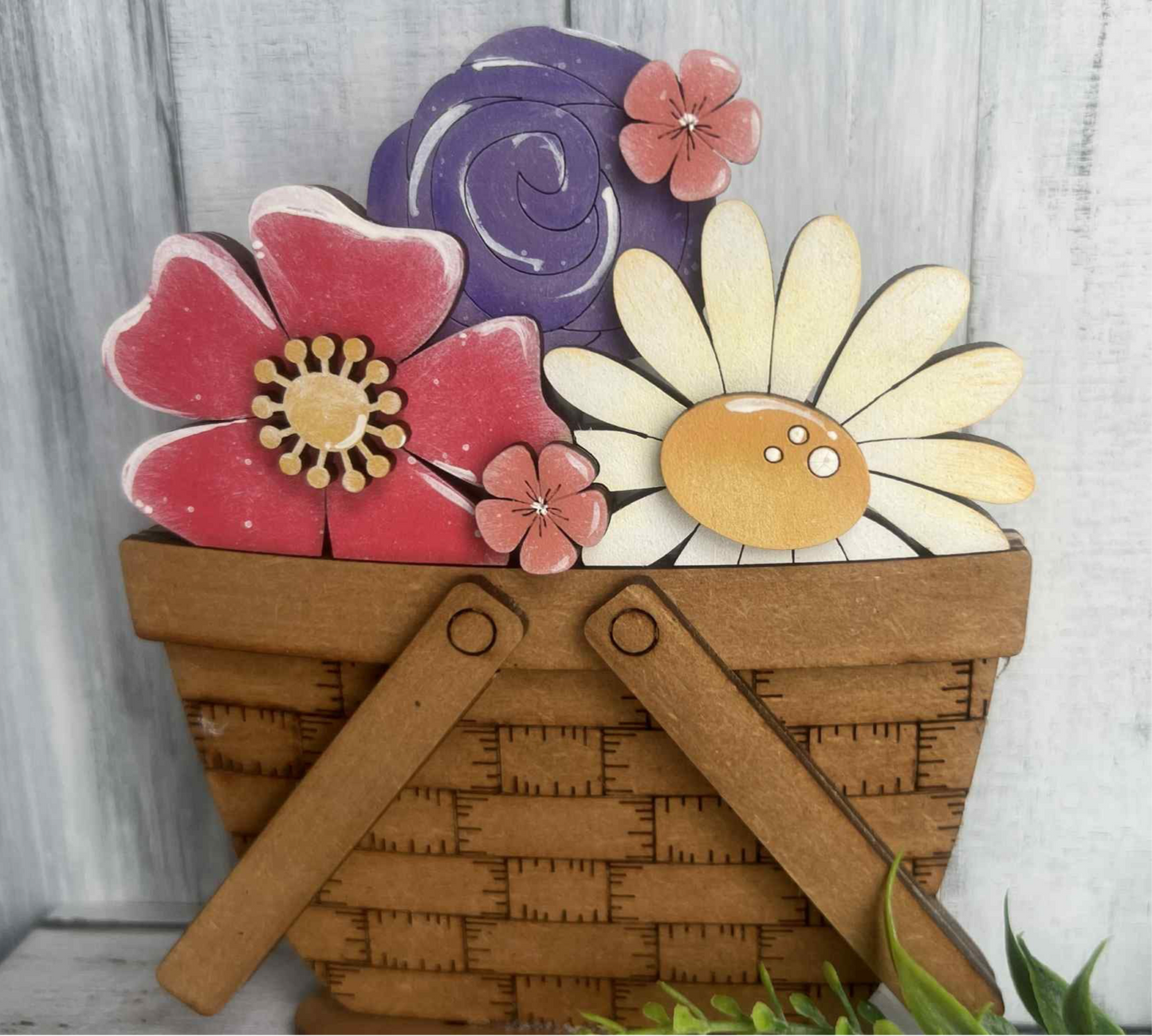 Spring Daisy & Wildflower Mini Basket Insert