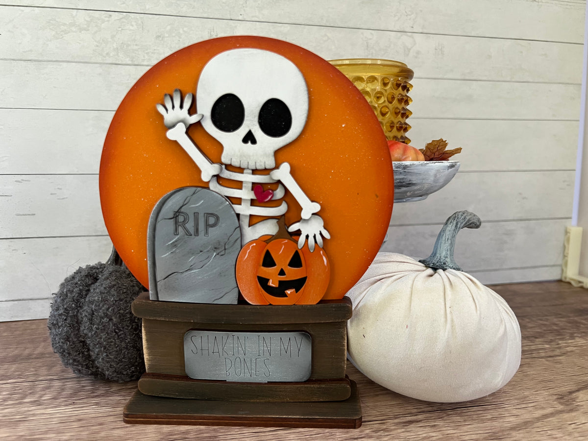 Cute Skeleton Easel Globe Insert