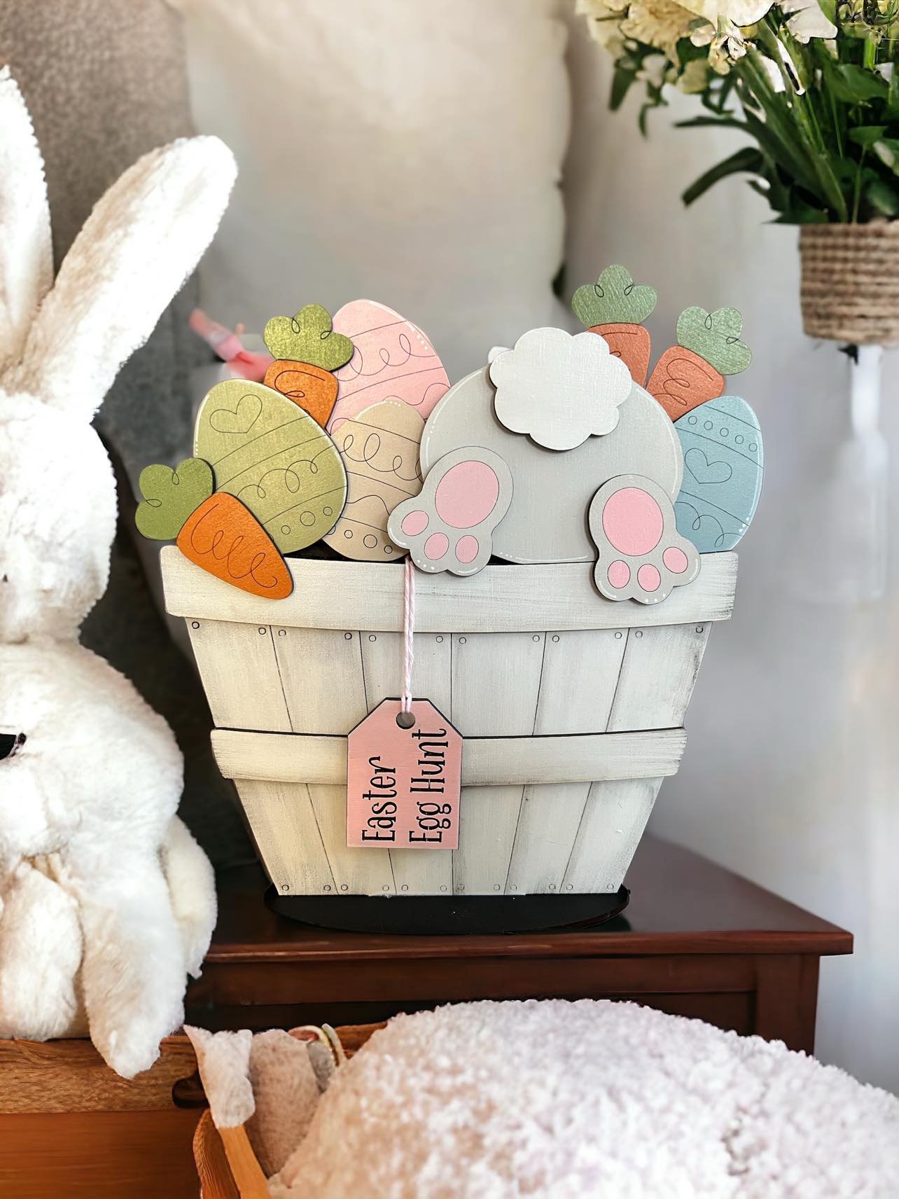 Easter Bunny Butt Basket Insert – Full Size | Interchangeable Easter Decor