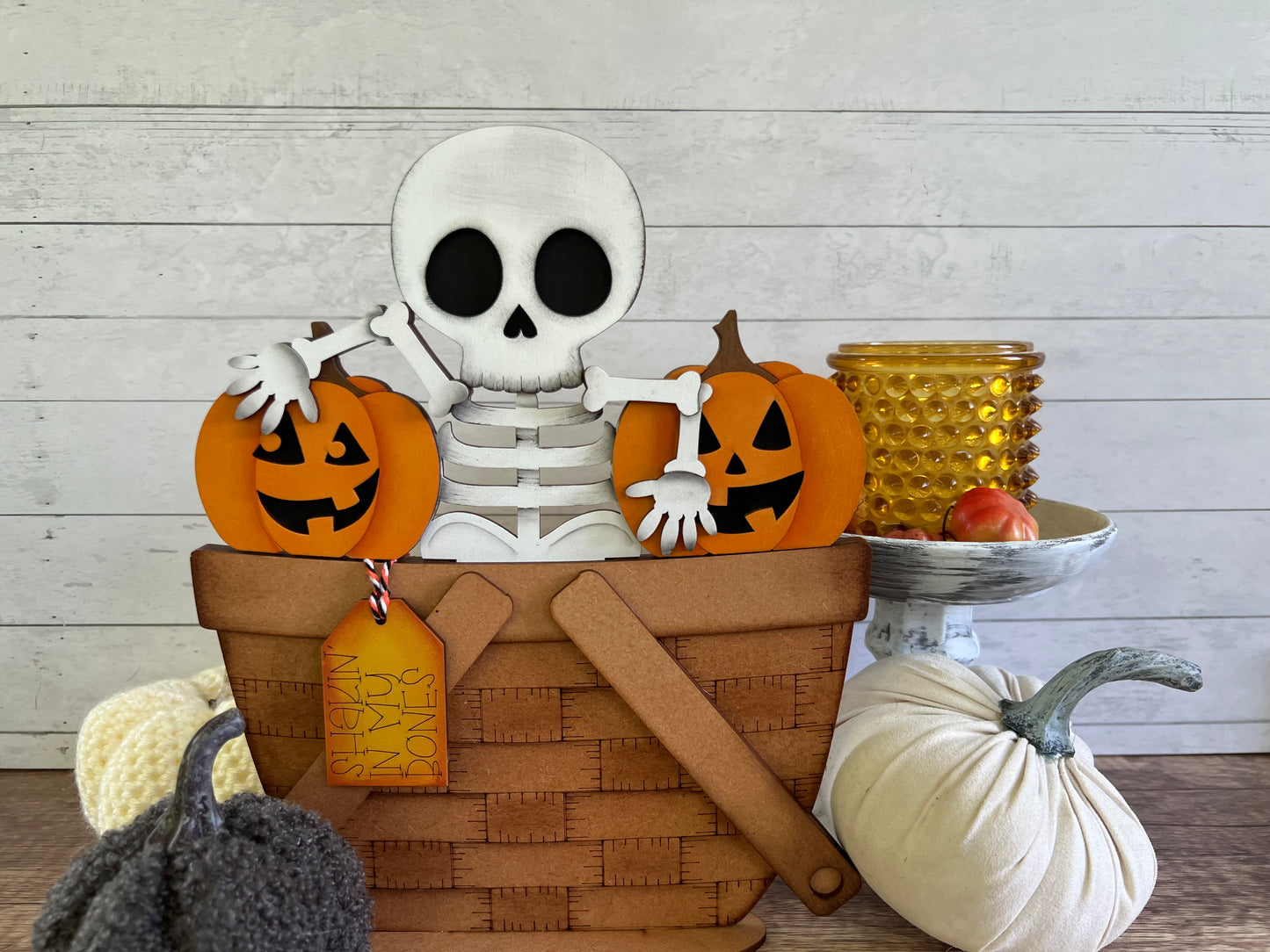 Cute Skeleton Halloween Full Size Basket Insert