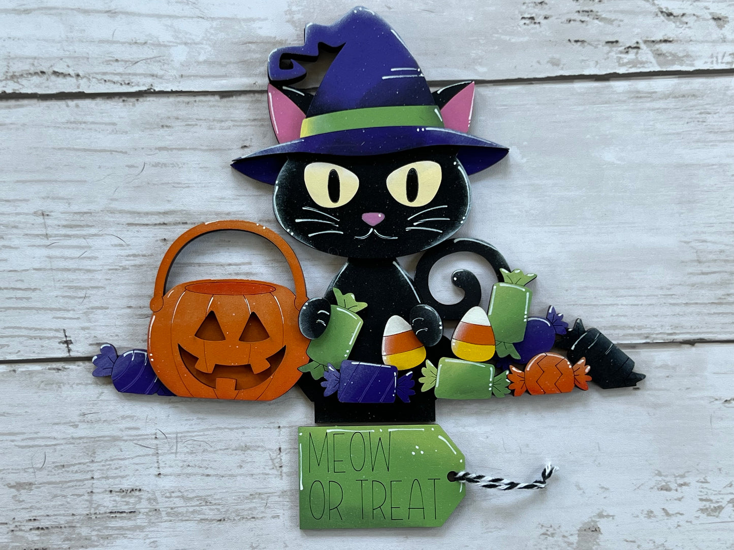 Halloween Black Cat Basket Insert Full Size | Interchangeable Halloween Decor