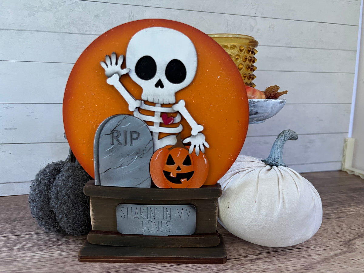 Cute Skeleton Easel Globe Insert