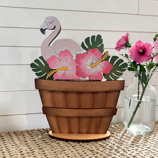 Tropical Flamingo Mini Basket Insert