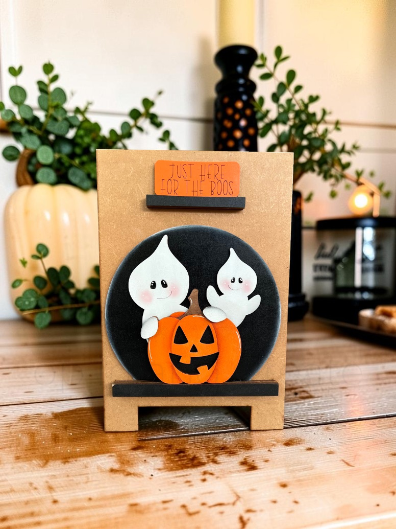 Halloween Ghosts and Pumpkin Easel Insert