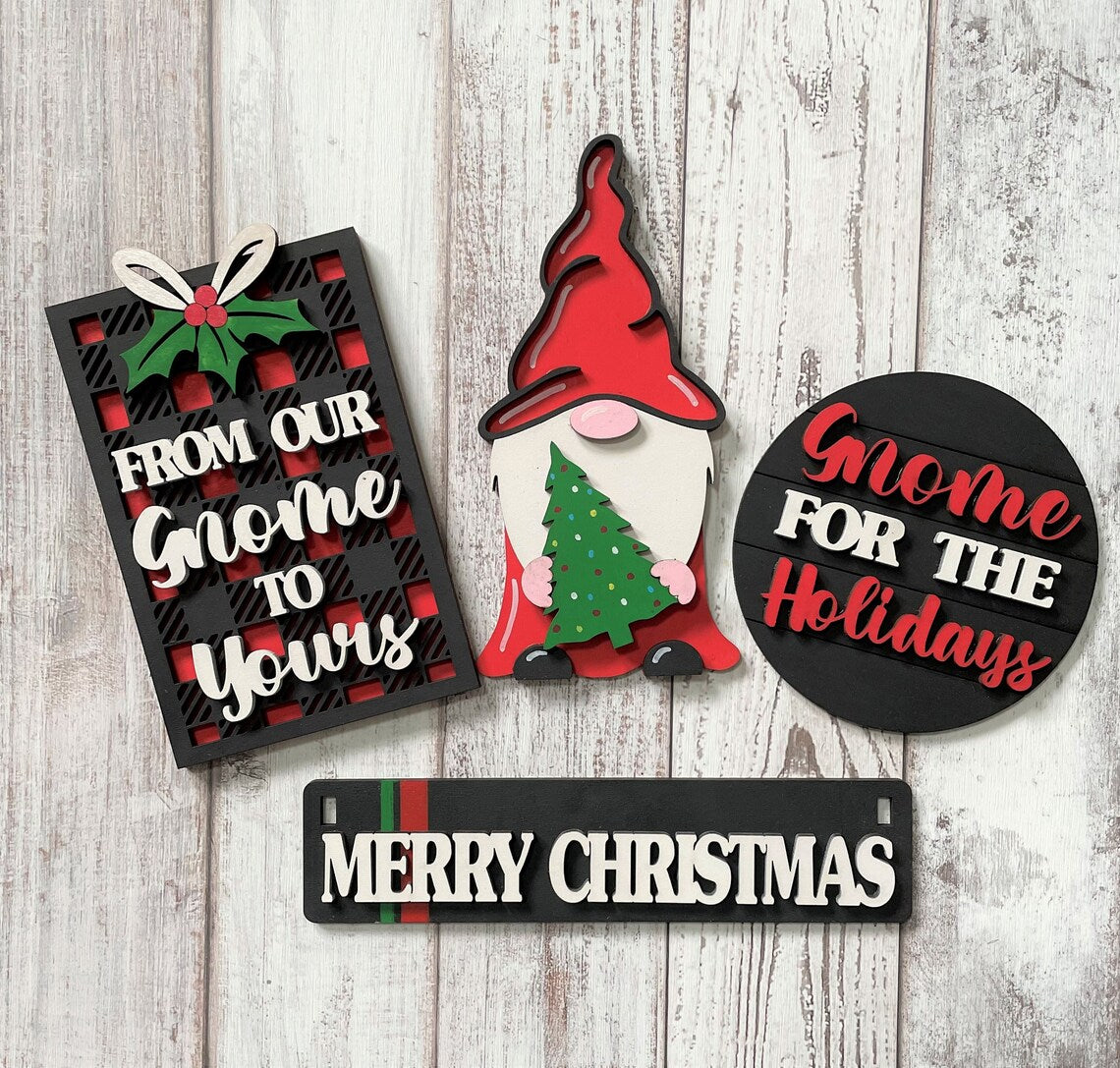 Christmas Gnome (Red, Black and Green) Crate