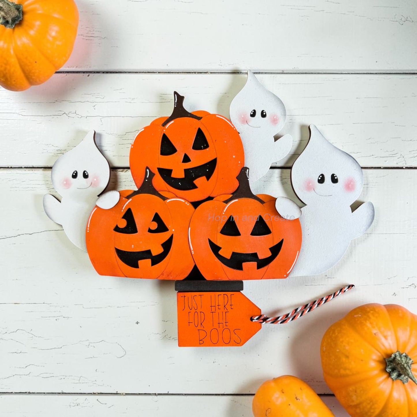Halloween Ghosts and Pumpkins Basket Insert – Full Size | Interchangeable Halloween Decor