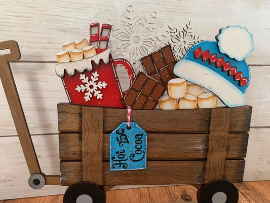 Hot Chocolate Basket Insert – Full Size | Interchangeable Winter Decor