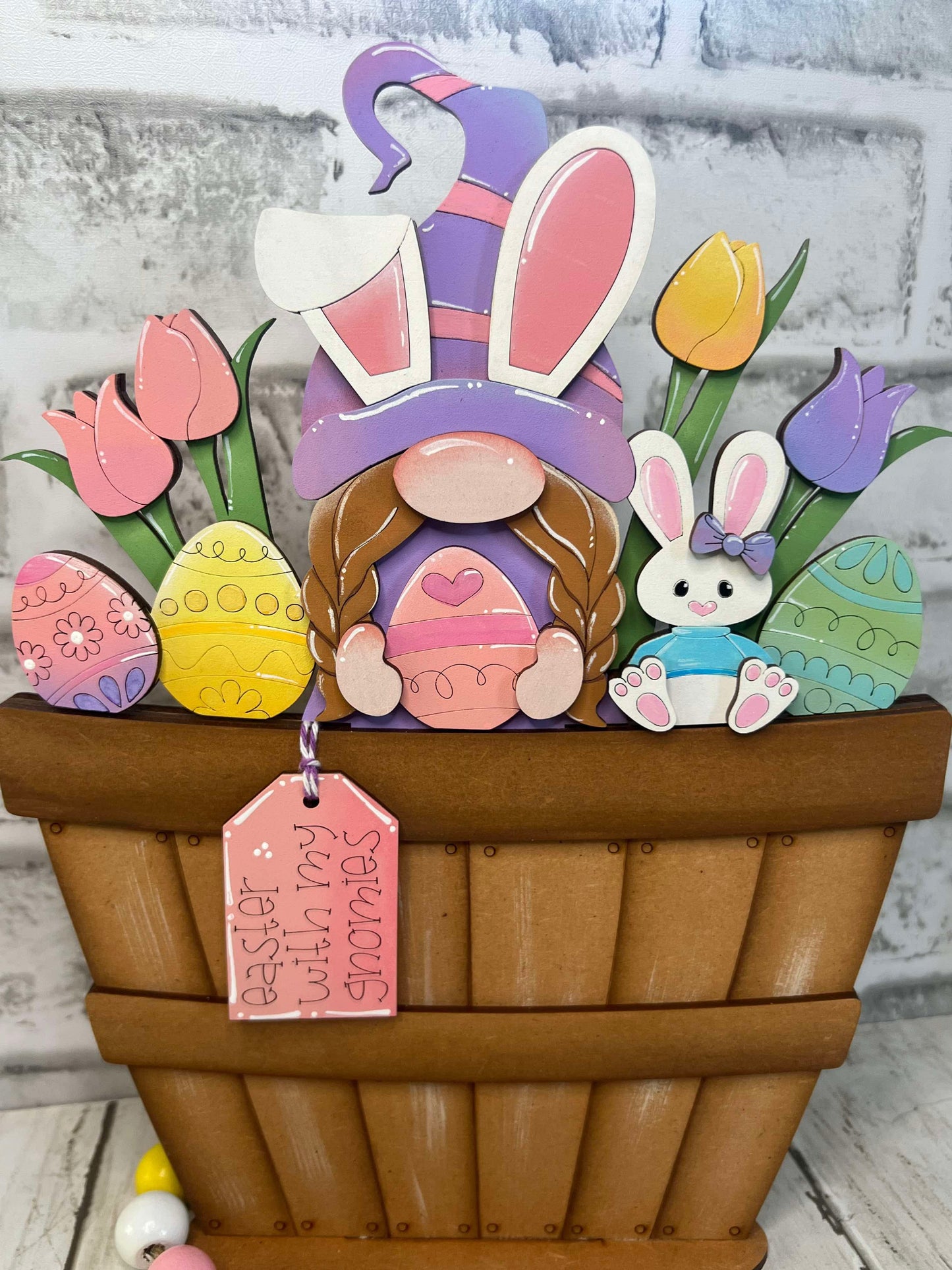 Easter Gnome Basket Insert – Full Size | Interchangeable Easter Decor