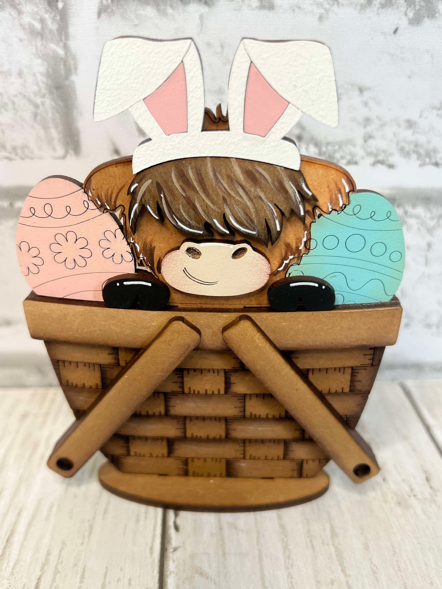 Highland Cow Easter Egg Mini Basket Insert