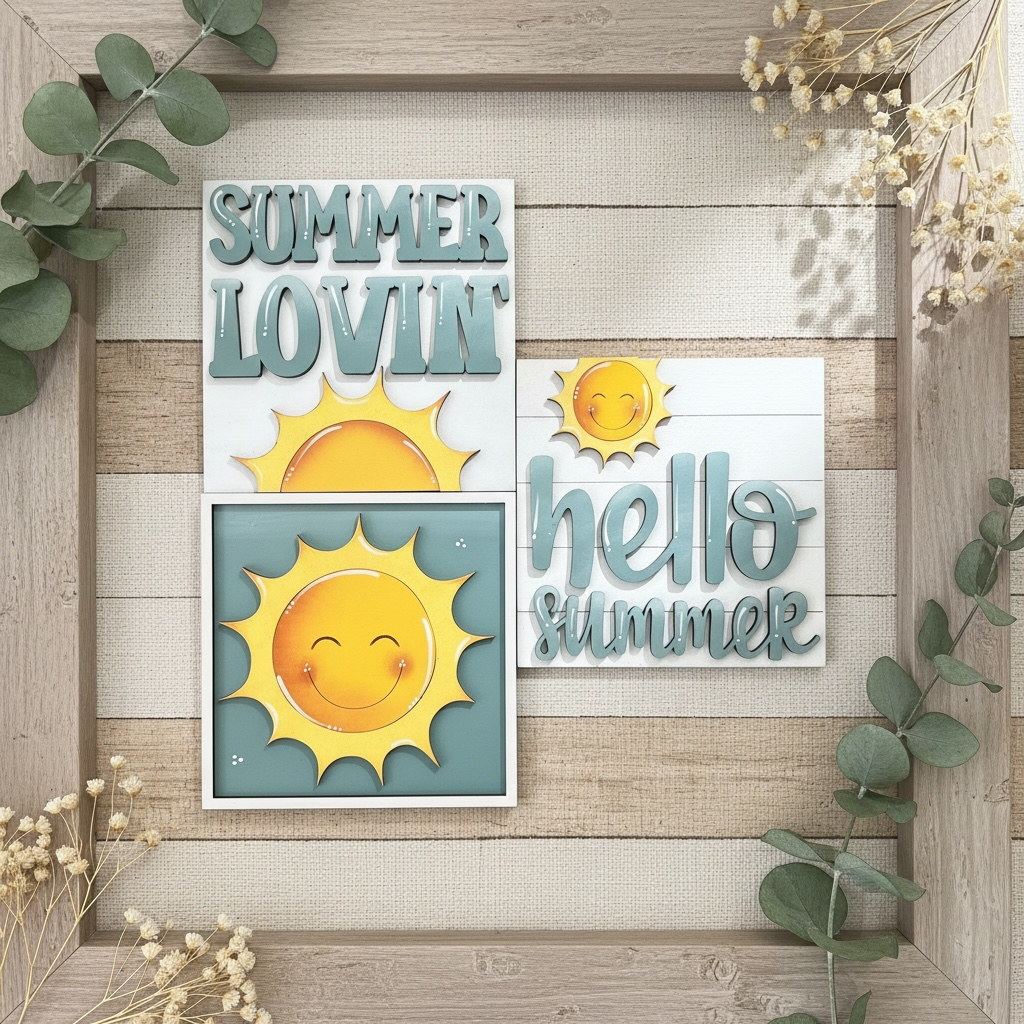 Hello Summer Full Size Tile Set | Interchangeable Summer Decor