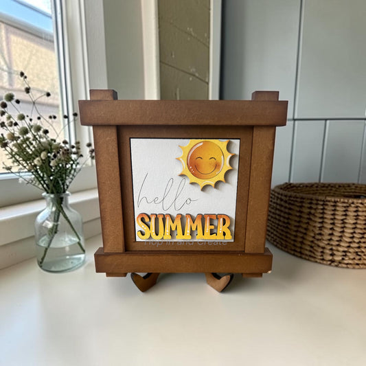 Hello Summer Mini Tile Set | Interchangeable Summer Decor