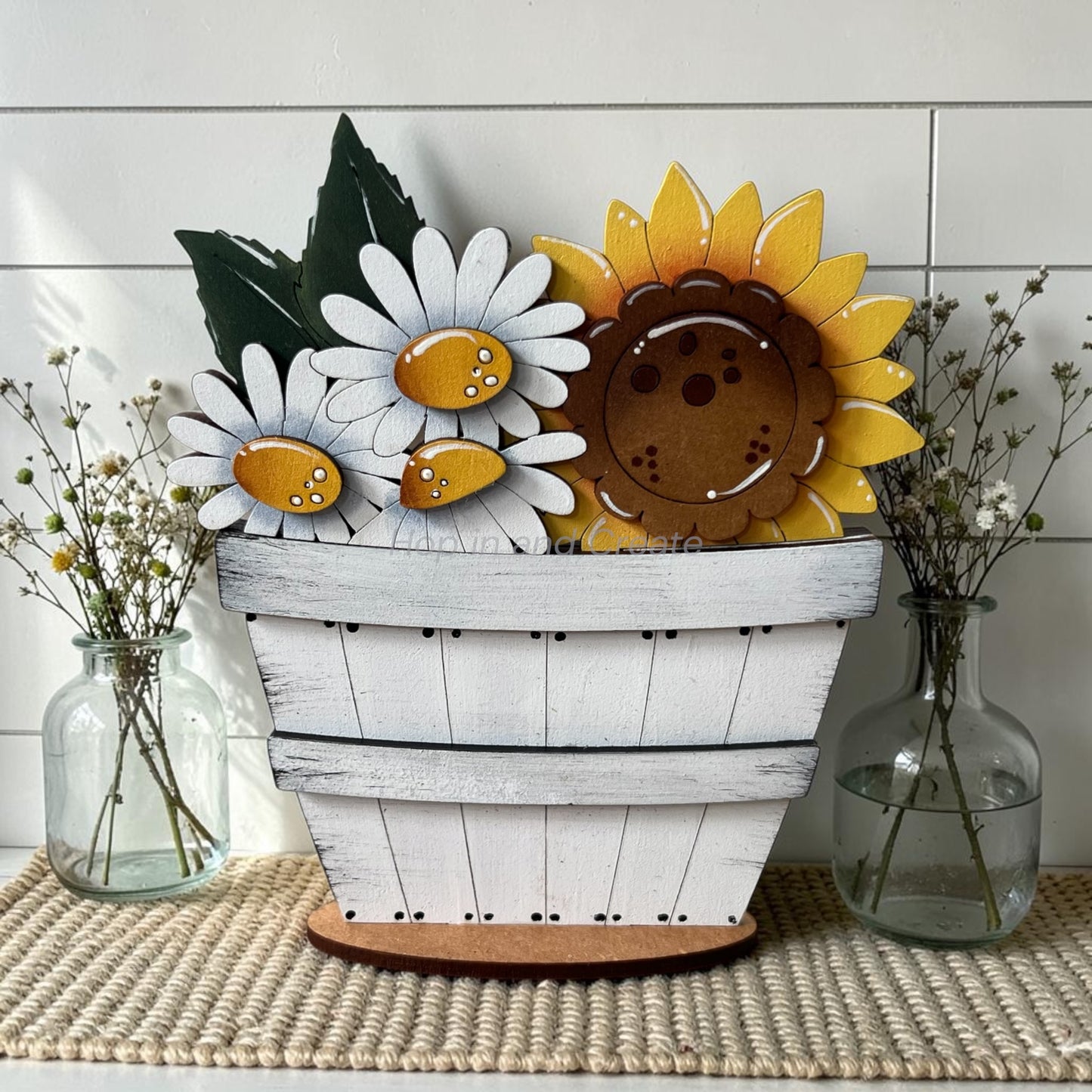 Sunflower & Daisy Mini Basket Insert