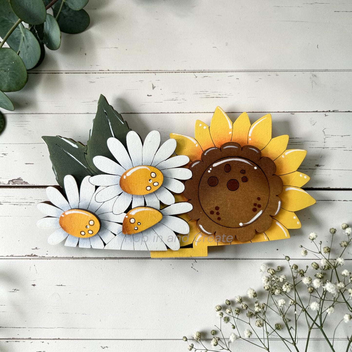 Sunflower & Daisy Mini Basket Insert