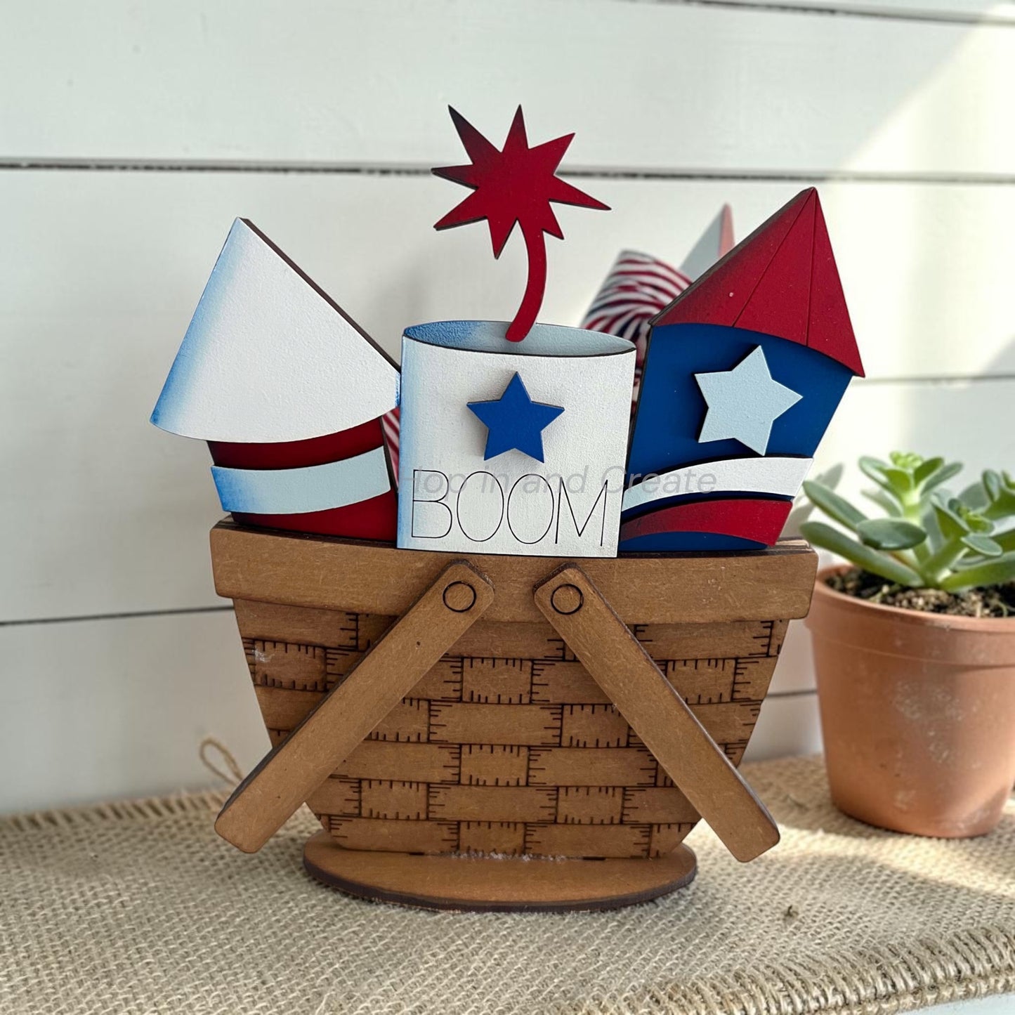 Fourth of July Firecracker Mini Basket Insert
