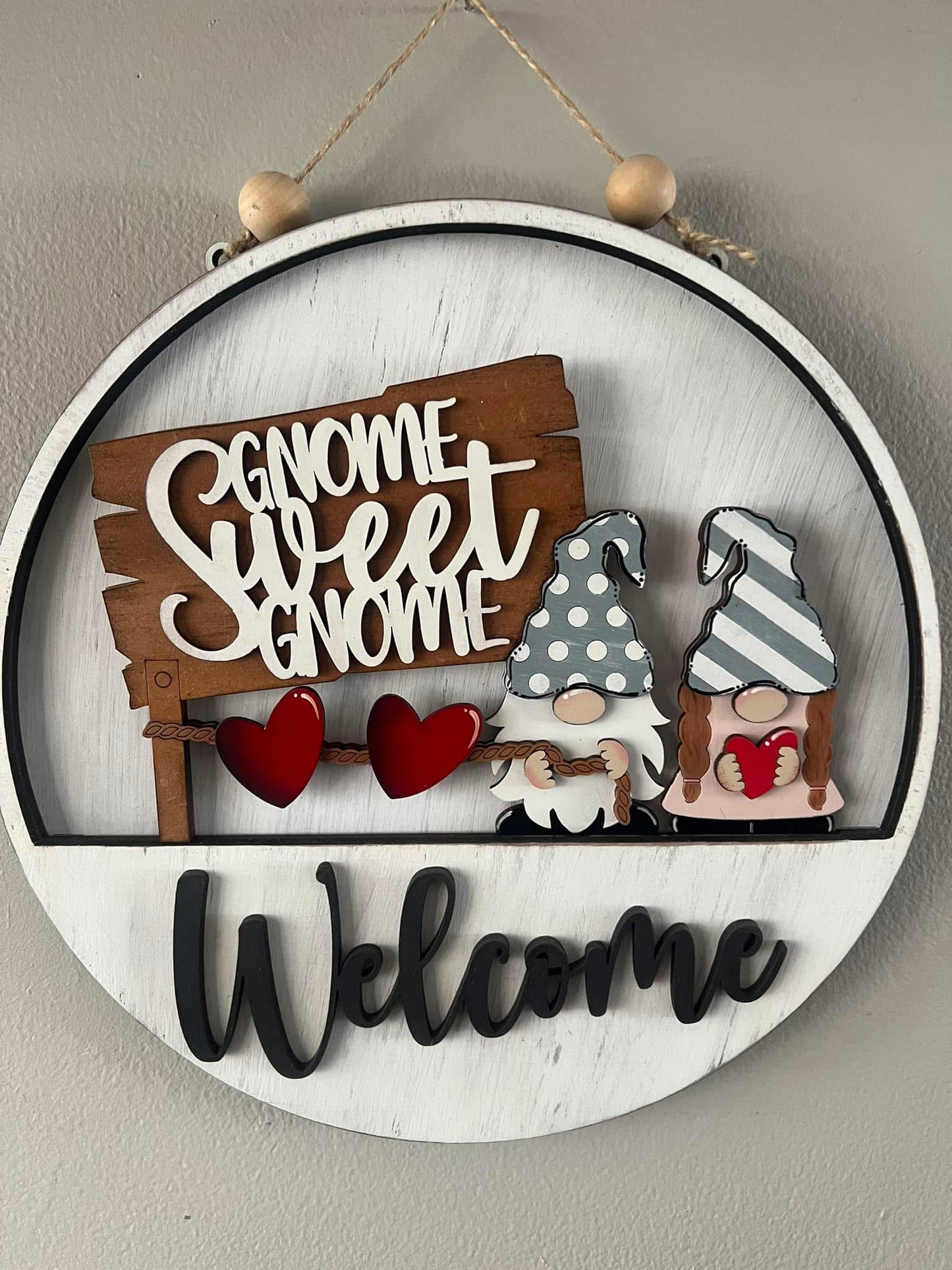 Valentine’s Day Gnome Welcome Sign