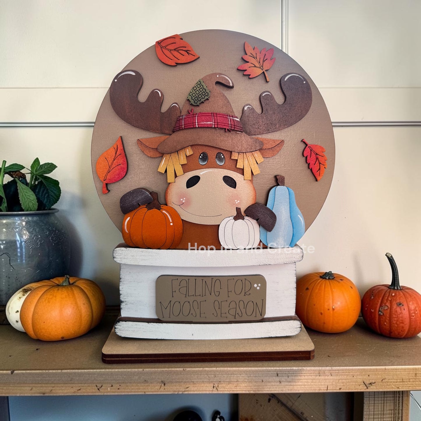 Fall Moose Easel Insert