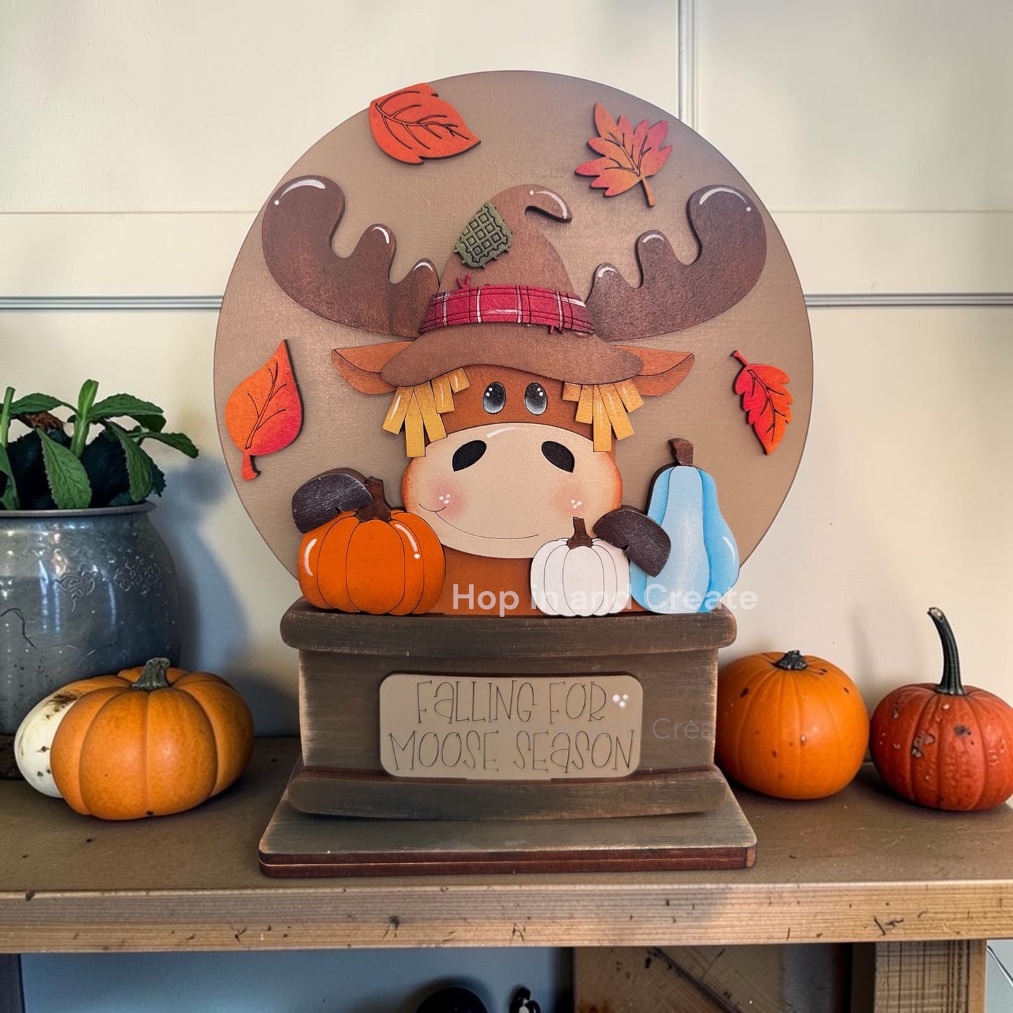 Fall Moose Easel Insert