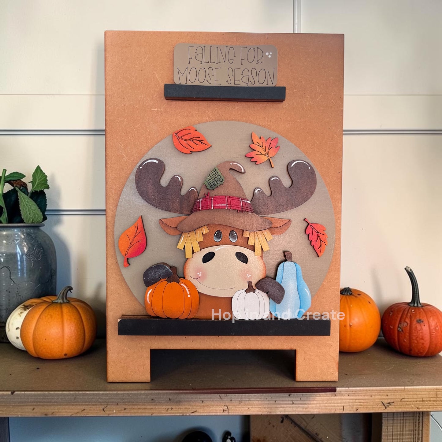 Fall Moose Easel Insert