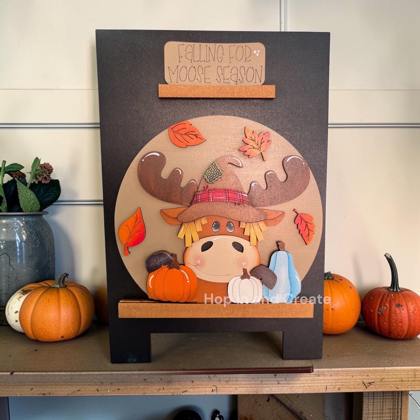 Fall Moose Easel Insert