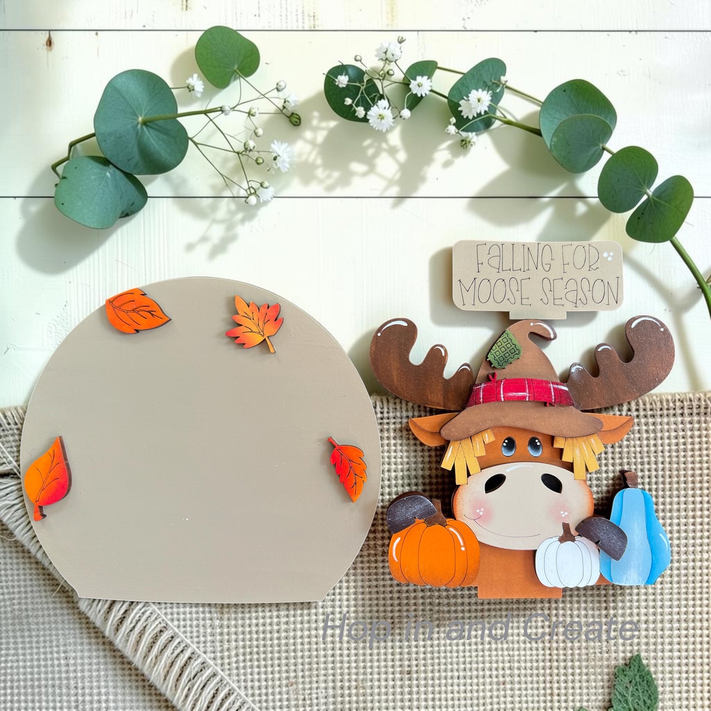 Fall Moose Easel Insert