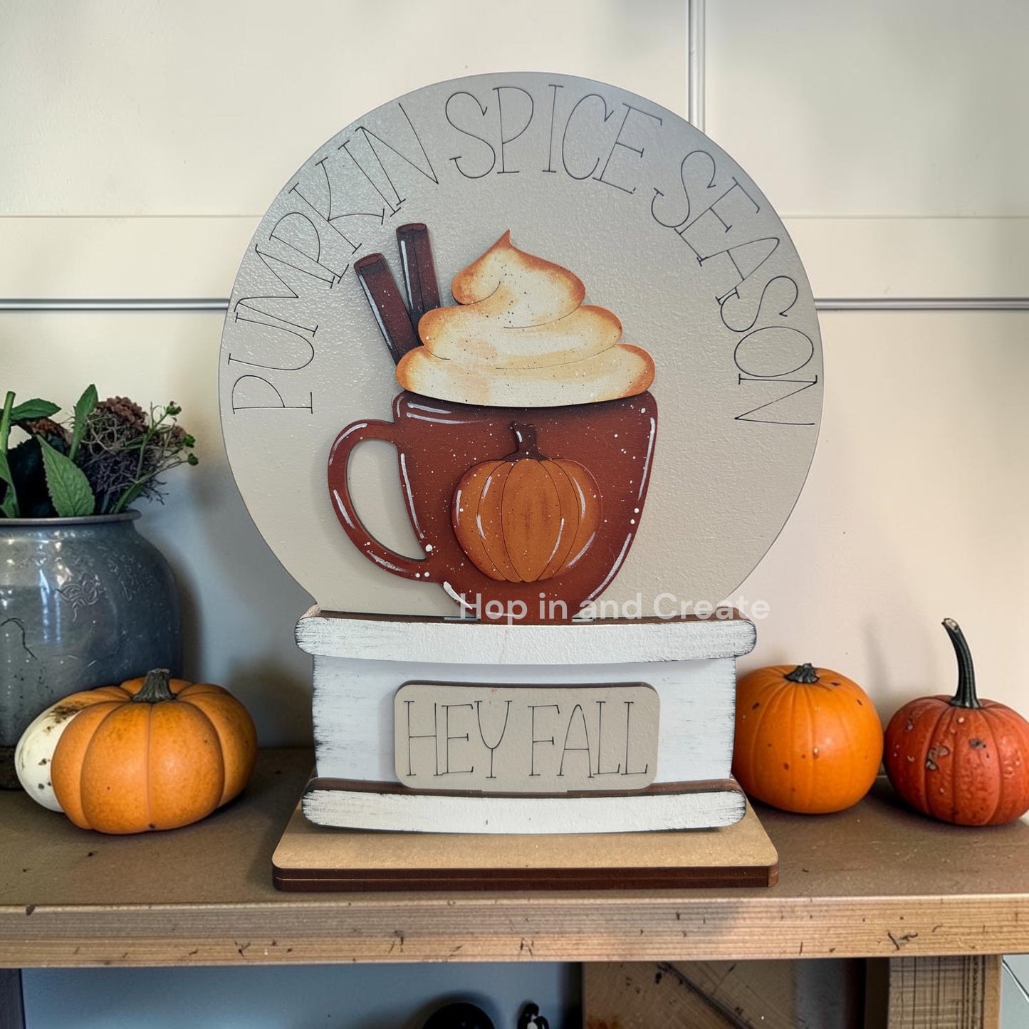 Fall Pumpkin Spice Easel Globe Insert