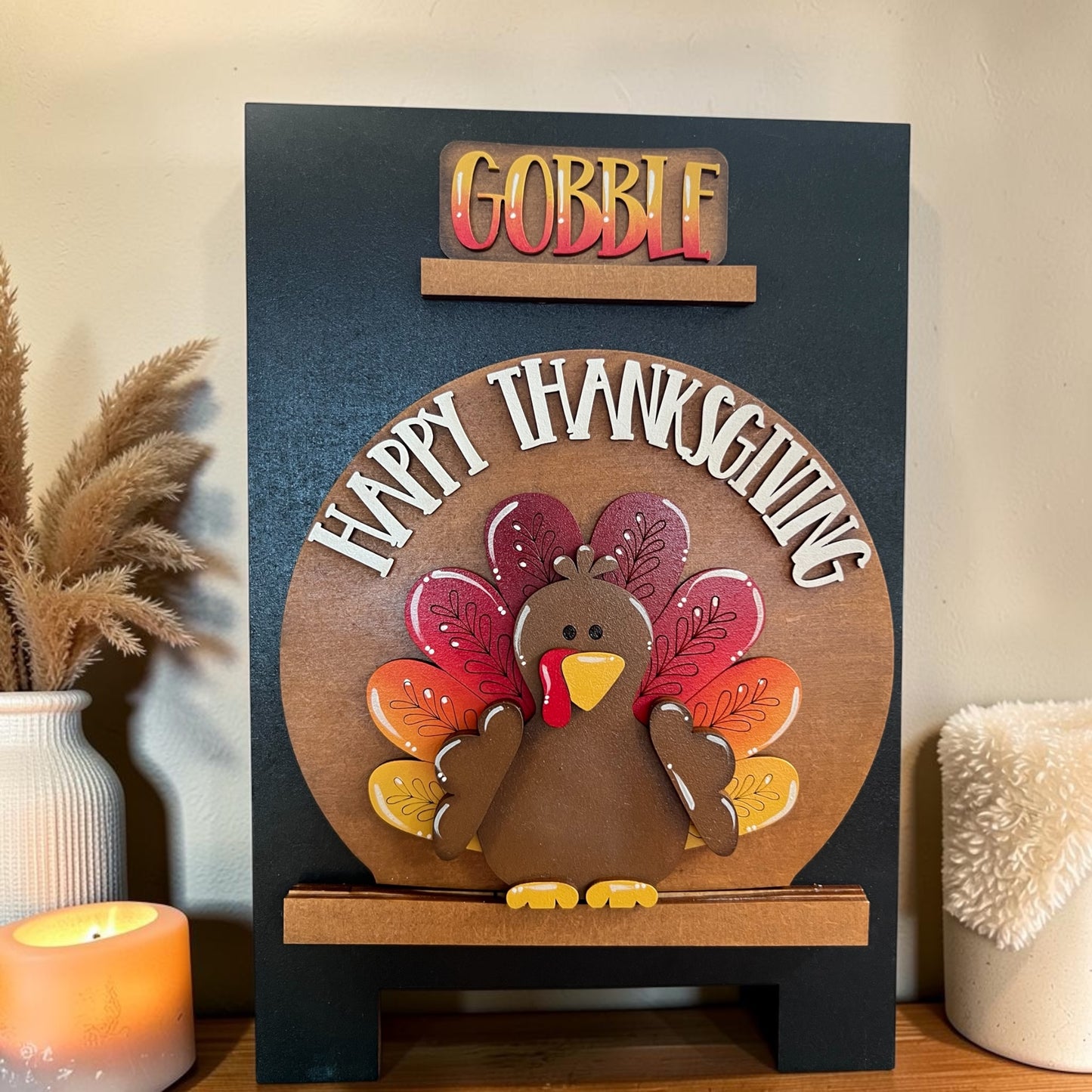 Thanksgiving Turkey Easel Globe Insert