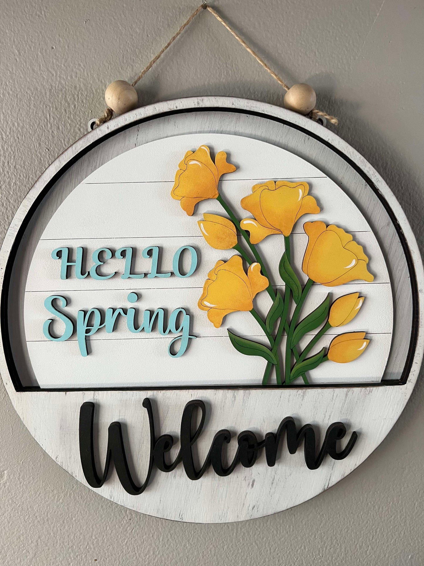 Spring Flowers Welcome Sign