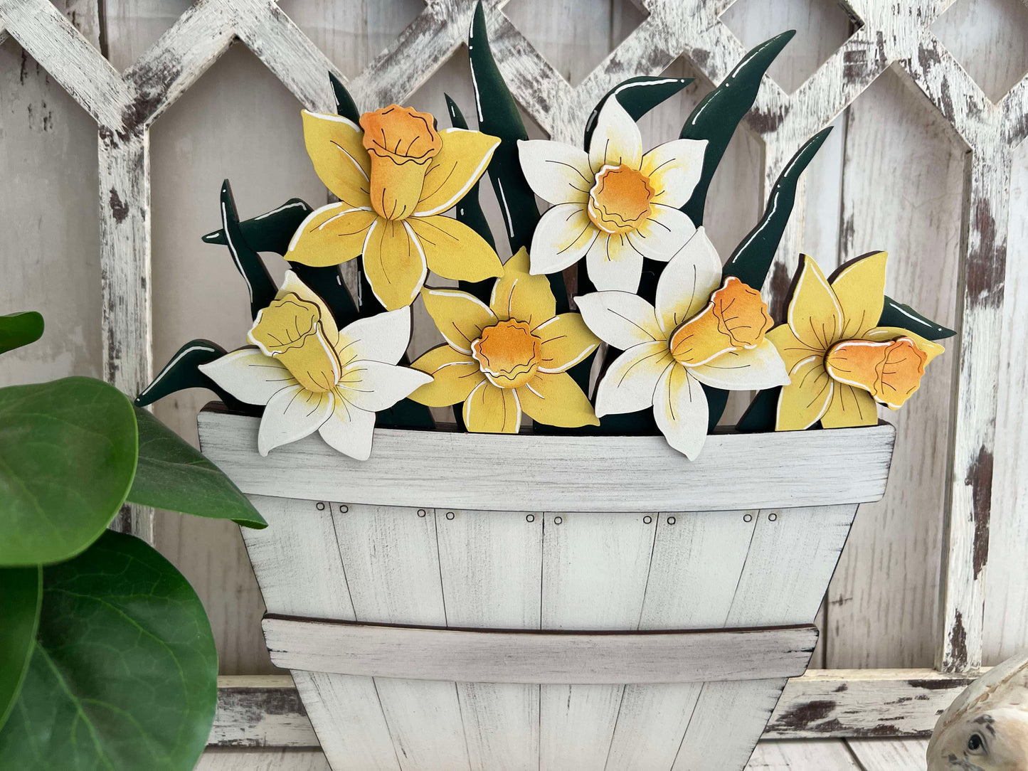 Daffodils Basket Insert – Full Size | Interchangeable Spring Decor
