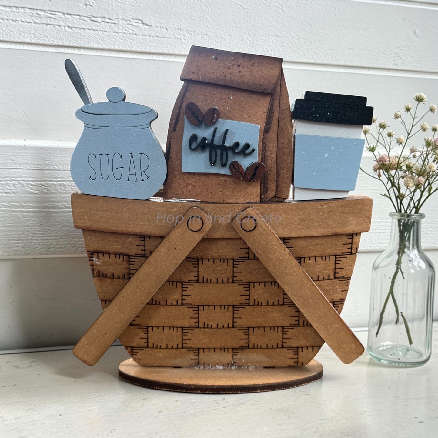 Mini Coffee Basket Insert | Coffee Lover Interchangeable Basket Decor | Coffee Bar Mini Basket Insert | Kitchen Coffee Decor