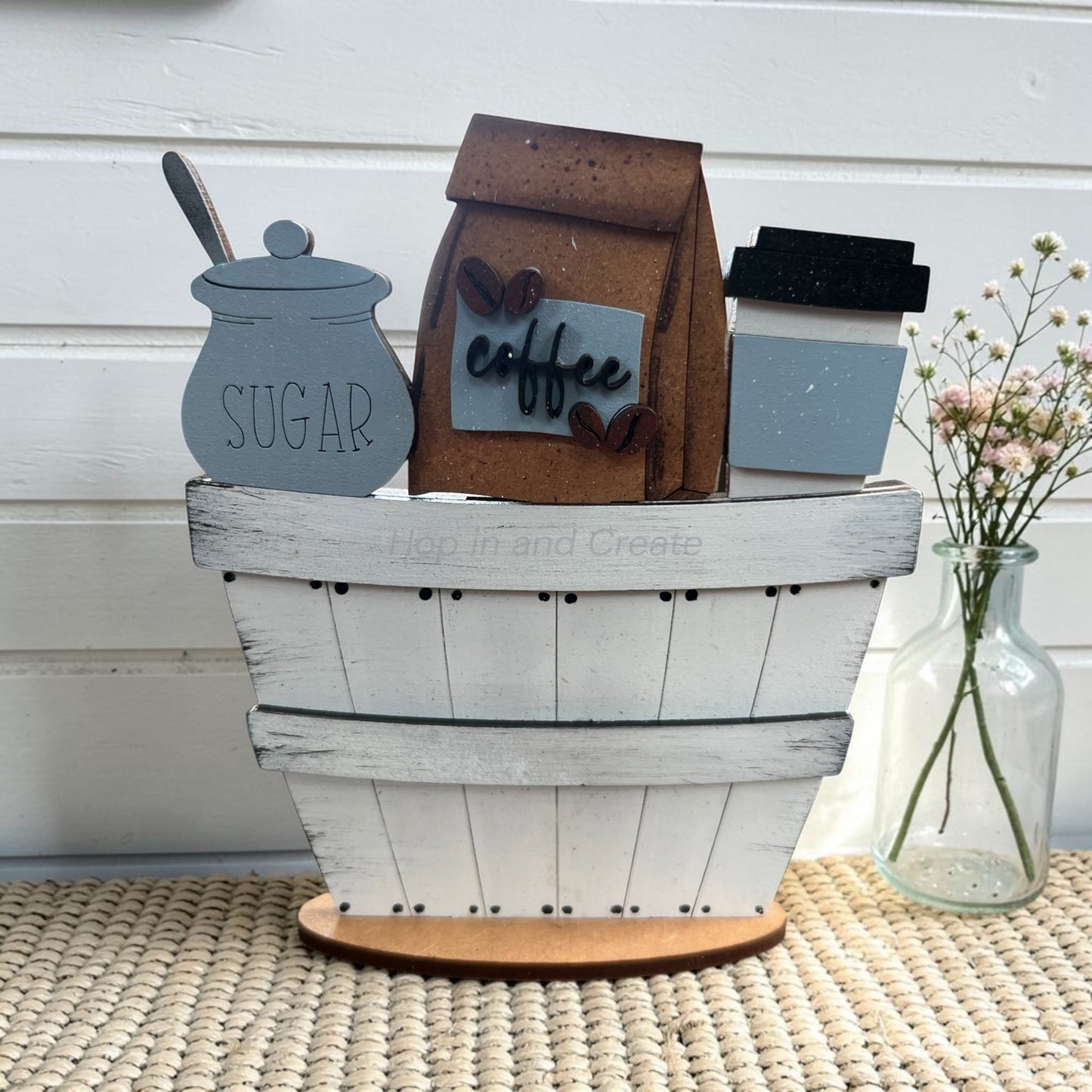 Mini Coffee Basket Insert | Coffee Lover Interchangeable Basket Decor | Coffee Bar Mini Basket Insert | Kitchen Coffee Decor