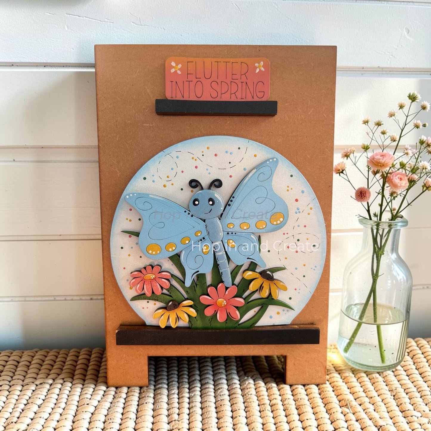 Butterfly Easel Insert – Flutter Into Spring | Interchangeable Decor
