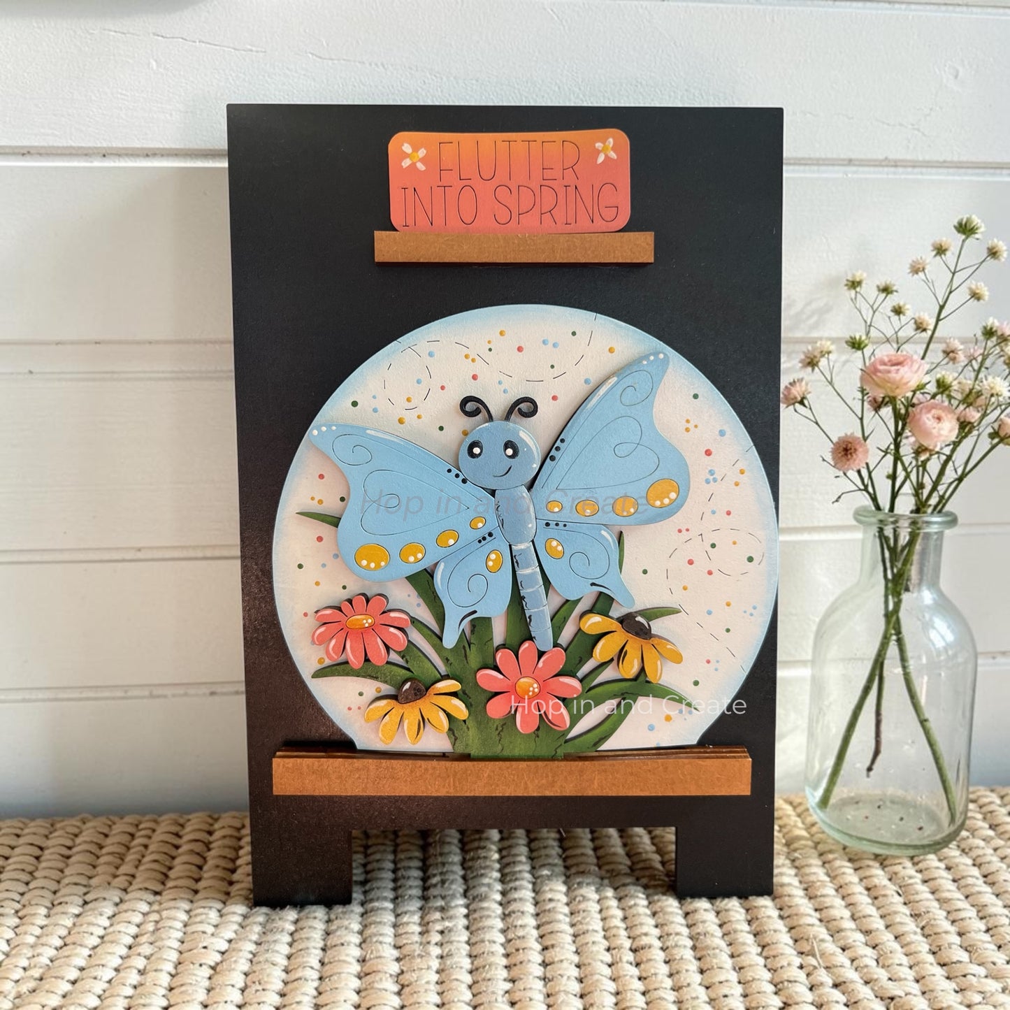 Butterfly Easel Insert – Flutter Into Spring | Interchangeable Decor