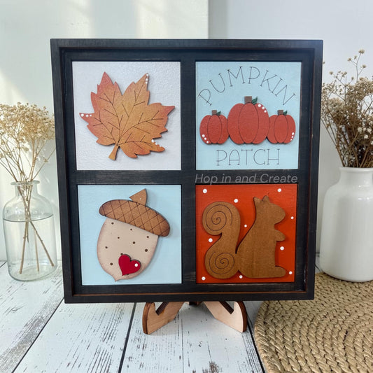Autumn Harvest Mini Interchangeable Fall Tiles – Pumpkin, Acorn, Leaf & Squirrel Designs