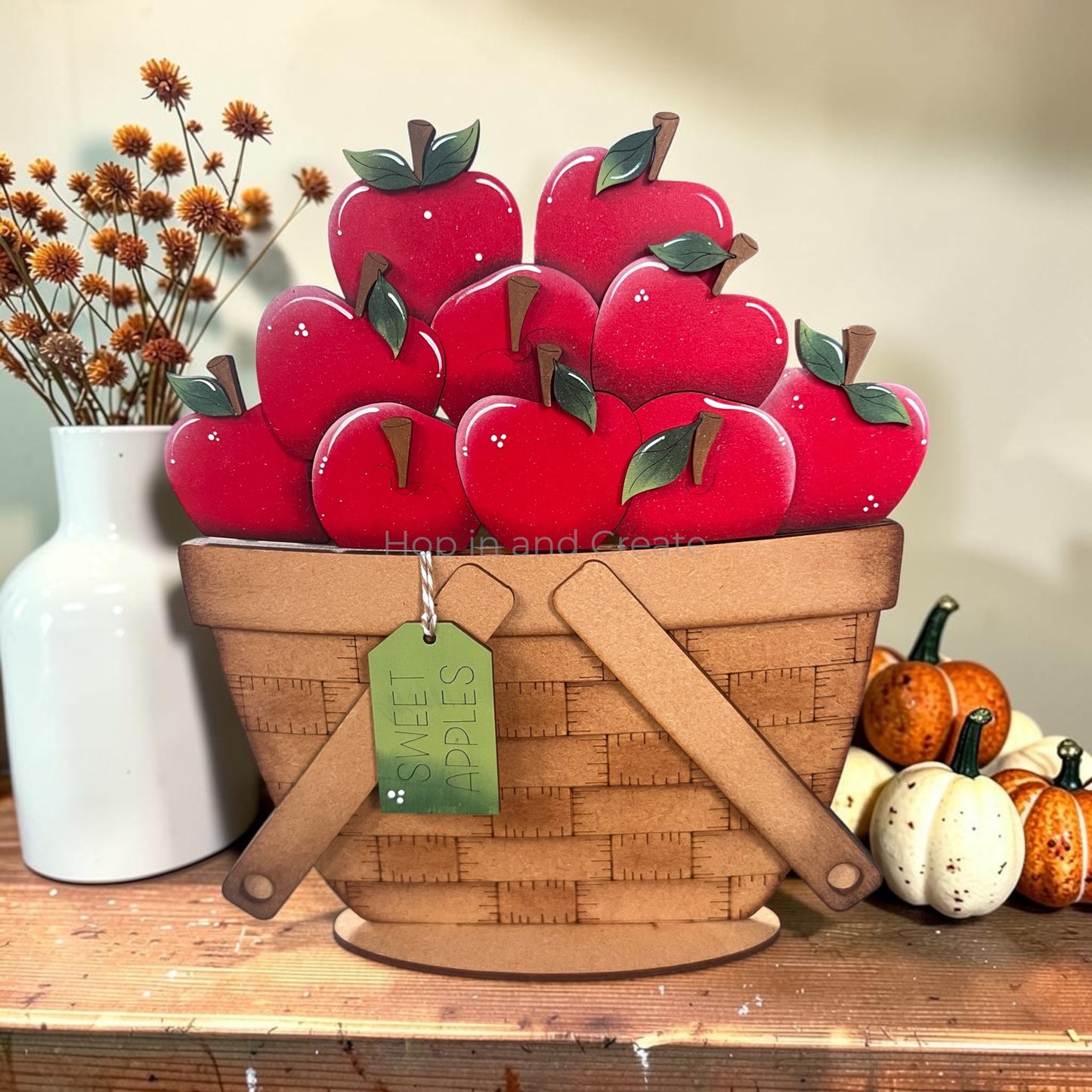 Apple Basket Insert – Full Size | Interchangeable Fall Decor