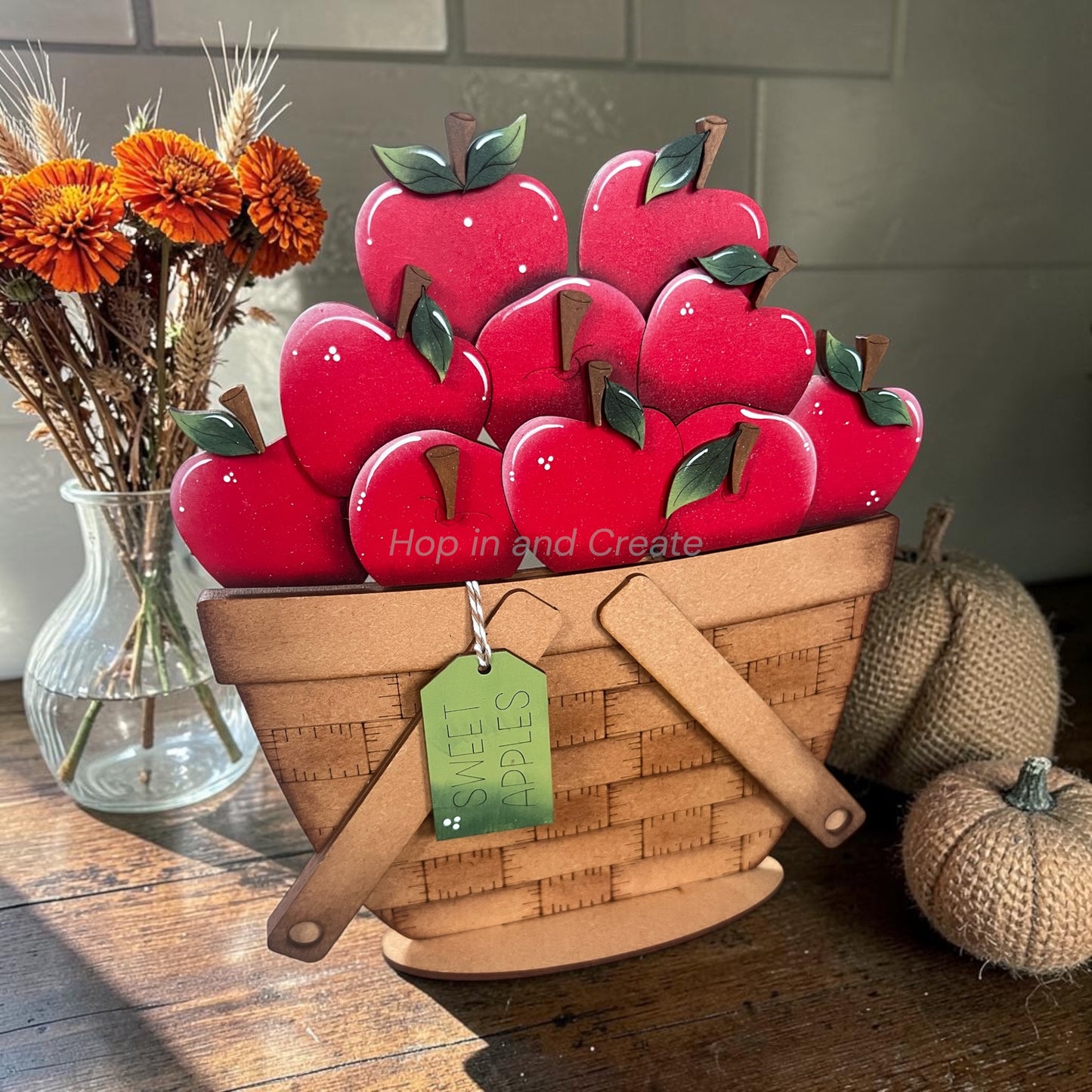 Apple Basket Insert – Full Size | Interchangeable Fall Decor