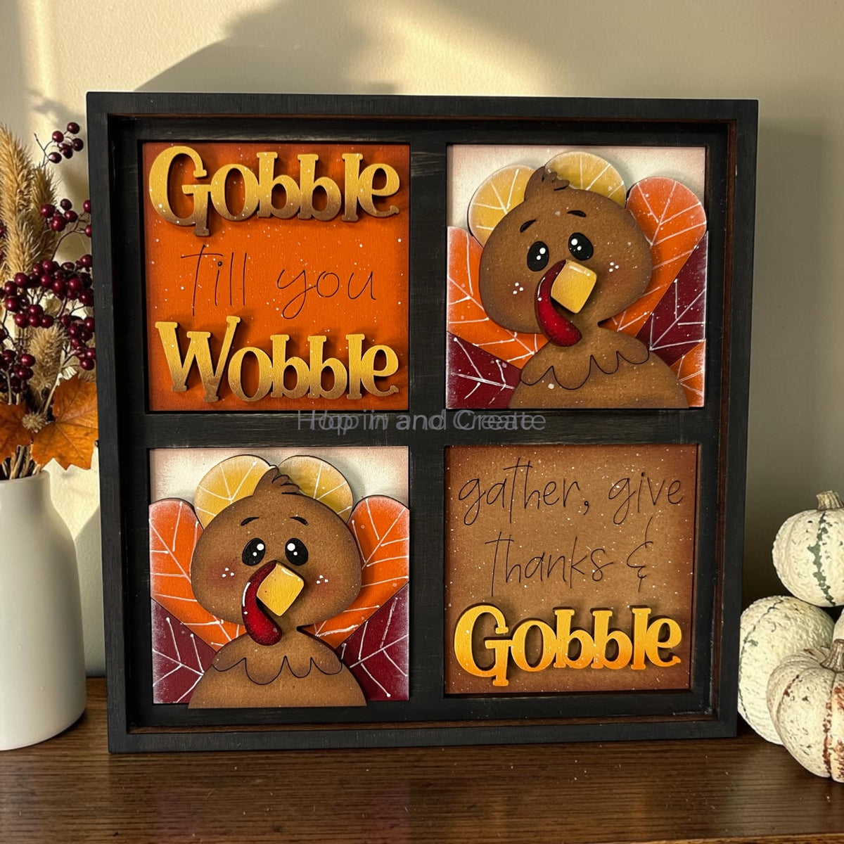 Thanksgiving Gobble till you Wobble Mini Tiles